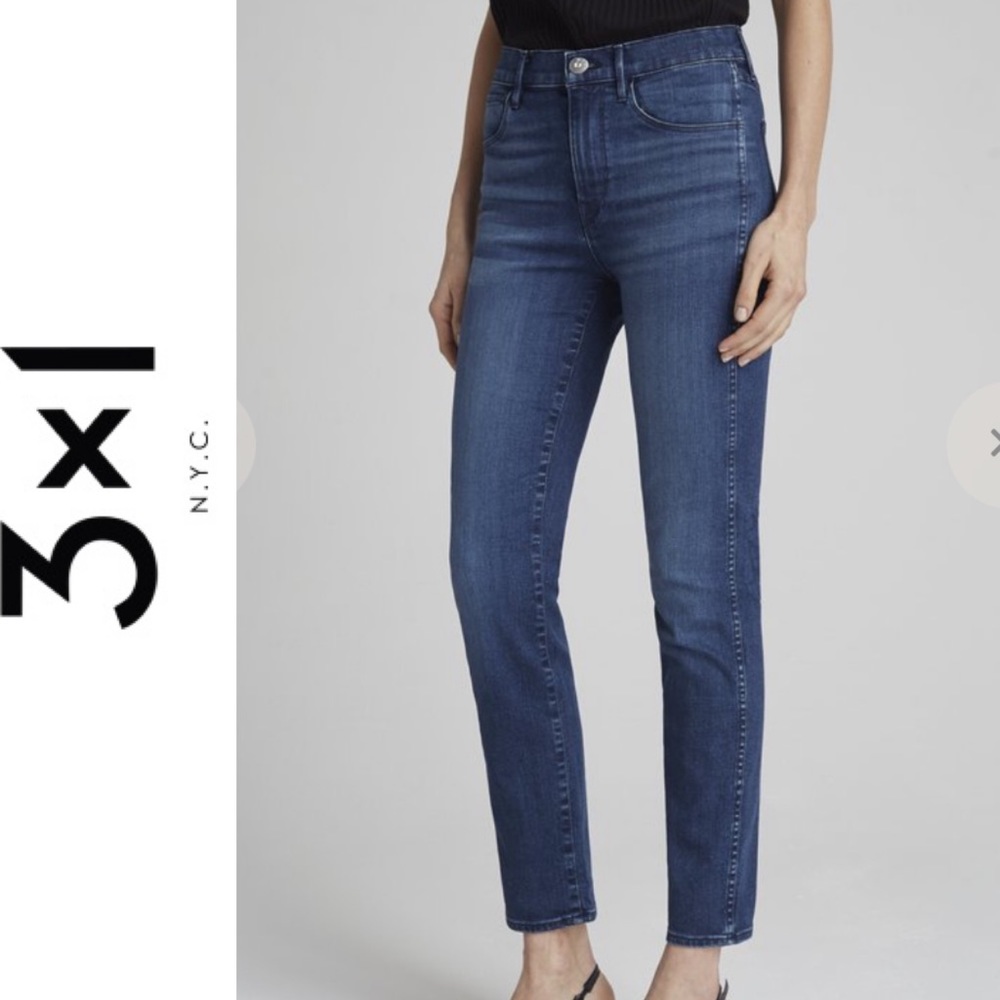 NWT 3X1 Straight Authentic W3 High Rise Jeans in Lex 28